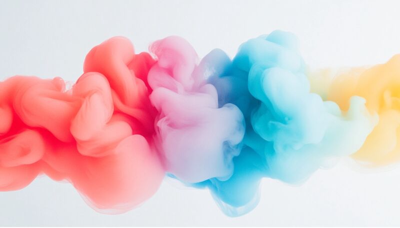 Titelbild des Innovations-Focus Geschlechtervarianz des Universitätsspitals Basel, das bunte Wolken zeigt